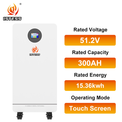 51.2V 300Ah 15.36kWh Batería de almacenamiento de energía Lifepo4 Batería de litio para energía doméstica