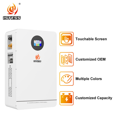 Batería de almacenamiento de energía para el hogar montada en la pared 51.2V 10.24Kwh Batería Pack Batería sistema de almacenamiento de energía