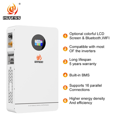 Batería de almacenamiento de energía para el hogar de 100Ah 5.12kw Batería de almacenamiento de energía solar Sistema de batería de vidaPo4 batería de litio almacenamiento de energía