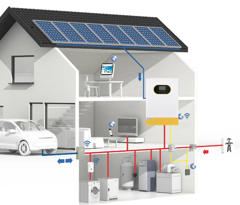 Invertidor híbrido solar de 48V 5.5kw En/Fuera de la red 6.2KW Invertidor híbrido Frecuencia 50Hz/60Hz