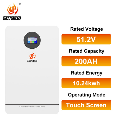 10.24kwh 51.2V 200Ah Batería de almacenamiento de energía para el hogar con capacidad de química de iones de litio y 6000 ciclos