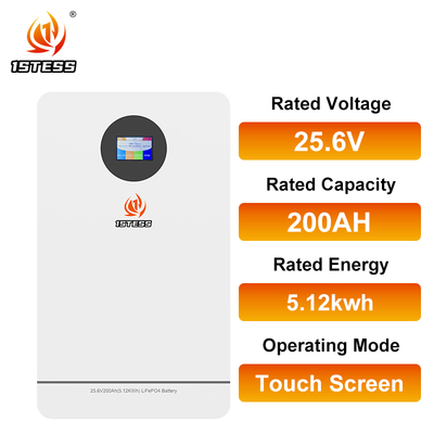 Batería ESS para uso residencial 25.6V 200Ah 5.12kWh con control táctil
