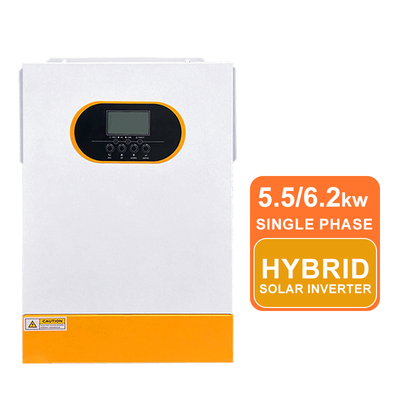 6Inversor solar híbrido de onda senoidal pura de.2kw 5.5KW 48V con MPPT Batería de litio de entrada de alto voltaje Comunicación RS485