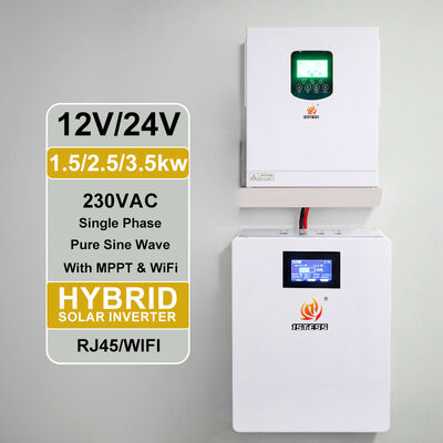 2500W 24V baja tensión de la batería Inversor solar de onda seno pura MPPT 60A cargador de fase única fuera de la red para uso en el cobertizo